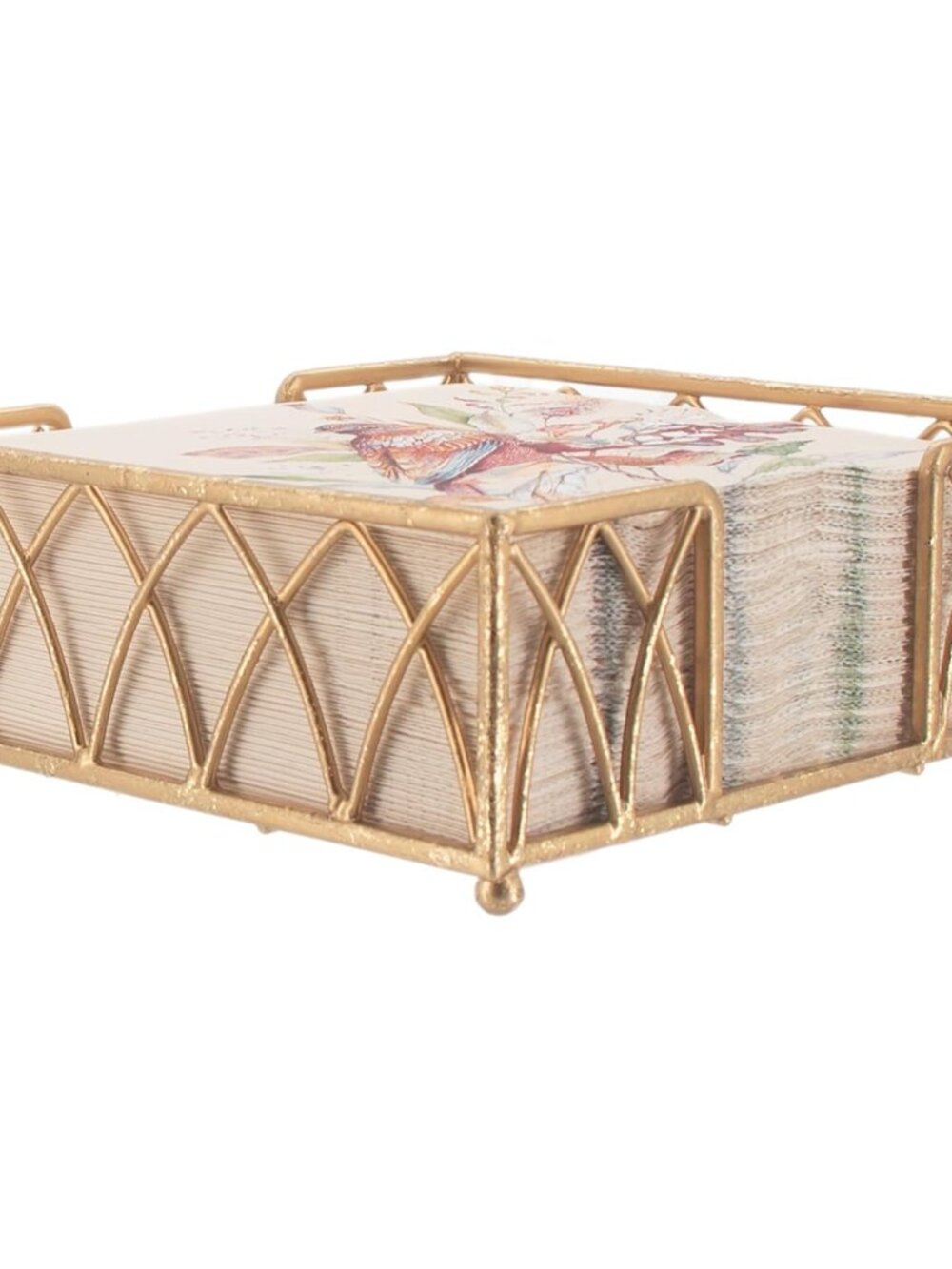 Arch Design Lunch Napkin Holder Caddy, Gold Leaf